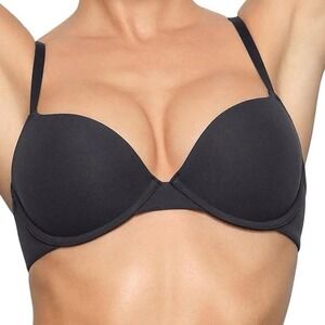 Skims Fits Everybody Push Up Demi Bra - NWT - Black - 32dd